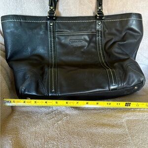 Coach Black Leather Tote Bag